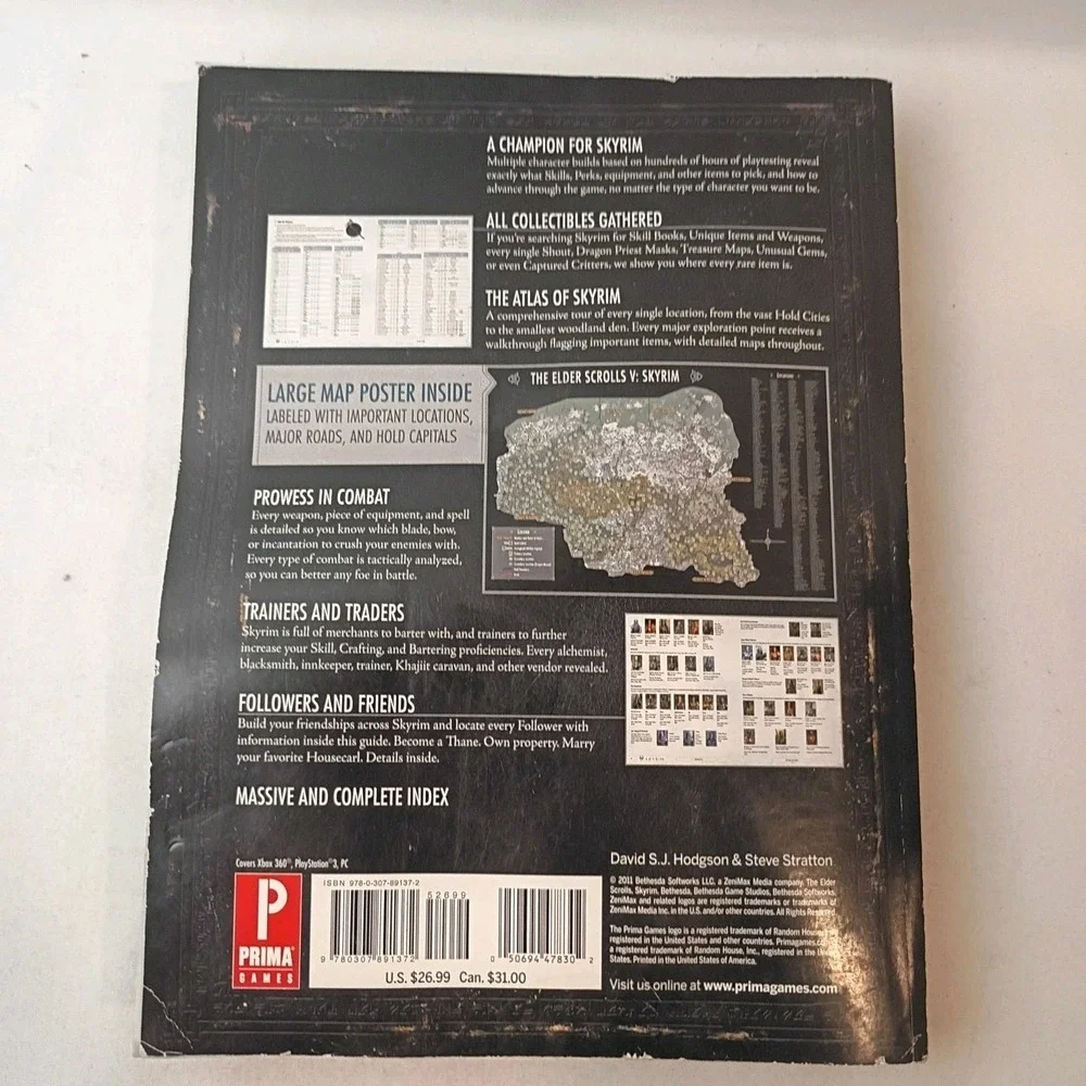 Skyrim Elder Scrolls V Prima Official Game Guide 2011 Paperback